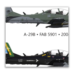 Os Protótipos do A-29 Super Tucano. Poster Histórico e com edição limitada. - Art In Profiles - Posters e Livros sobre Aviação