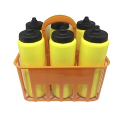 Kit Porta Squeeze Laranja com 6 Squeeze s/ logo amarela preta Rythmoon