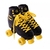 Patins 4 Rodas Batman Mulher Maravilha Retrô Preto e Amarelo Belfix - CD