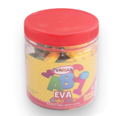 Pote Didático Pequeno EVA 5x3cmx5mm 2 Jogos ABC+Vogais 62 Peças