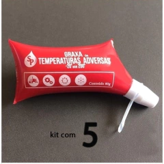 Kit com 5 Bisnagas Graxa de Temperaturas Adversas Silicones Paulista