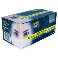 Máscara Cirúrgica de Proteção Tripla Descartável 50 unidades Kestal