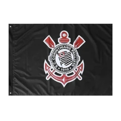 Bandeira Oficial do Corinthians 1,13x1,61m Dupla Face 2,5 Panos