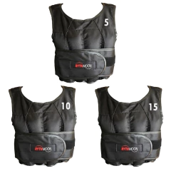 Kit 3 Colete de Peso 5, 10 e 15kg Cross Funcional Rythmoon Fit