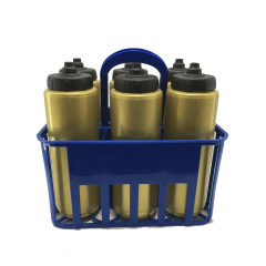 Kit Porta Squeeze Azul com 6 Squeeze s/ logo dourado preto Rythmoon