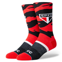 Meia Cano Médio São Paulo Tiger Camo Stance