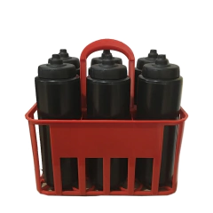Kit Porta Squeeze Vermelha com 6 Squeeze s/ logo preto preto Rythmoon
