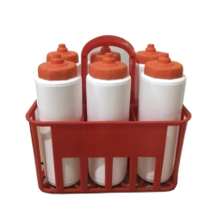 Kit Porta Squeeze Vermelha com 6 Squeeze s/ logo branco laranja Rythmoon