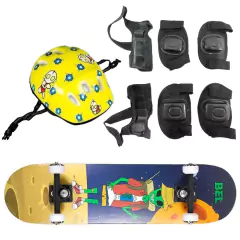Skate Semi Pro + Kit Proteção Completo Estampa E.T. Belfix