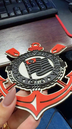 Imagem do Escudo do Corinthians em Alto Relevo Miniatura