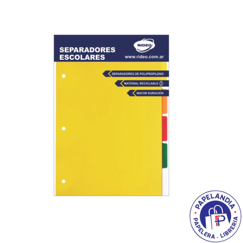 SEPARADOR ESCOLAR N°3 5 POSICIONES INTENSE 2001/9 RIDEO