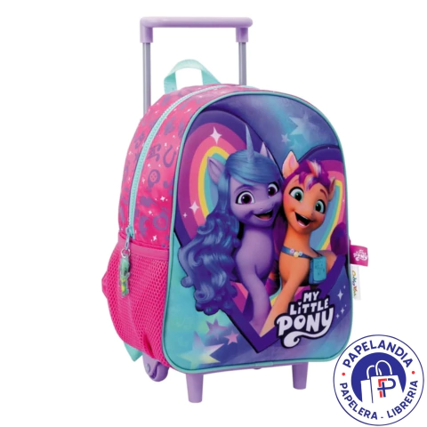 MOCHILA MY LITTLE PONY HEART ART 11602 CON RUEDAS 12" 73205 BASE FUCSIA