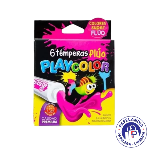 TEMPERA PLAYCOLOR POMO 8ML X 6 U FLUO SURTIDAS