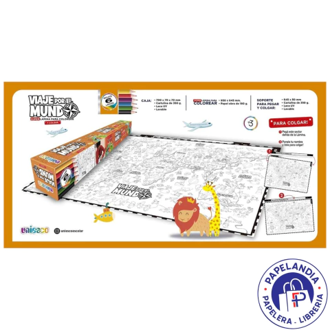 SET LAMINAS PARA PINTAR Y COLGAR UNIESCO 100 X 70 CM VIAJE POR EL MUNDO