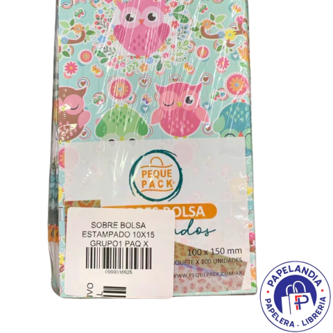SOBRE BOLSA ESTAMPADO 10X15 GRUPO1 PAQ X 100 (M2)