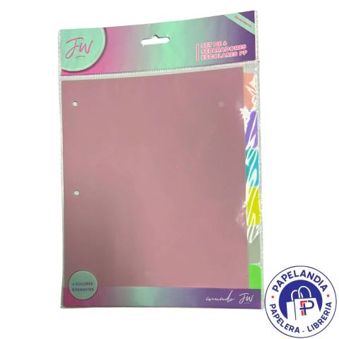 SEPARADOR FW ESCOLAR PP. COLORES PASTELES 9730