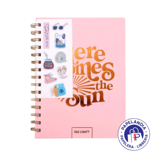 CUADERNO SPIRIT ESPIRAL 80HJS + STICKERS 3D (SUN) 115120