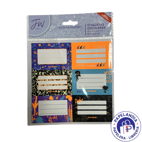 ETIQUETA FUN WORLD ESCOLAR X2 COOL 201171