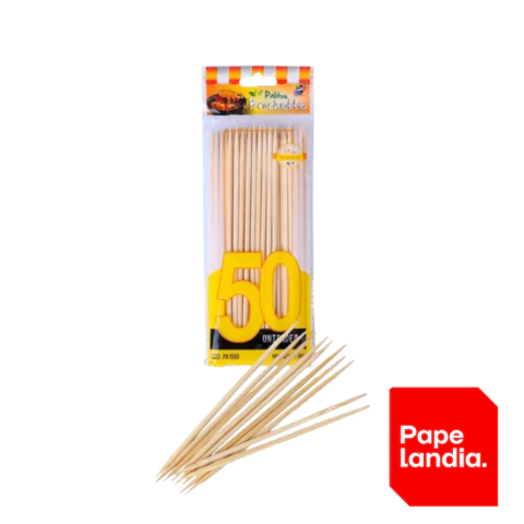 PALITO BROCHETTE 15CM X 50 UNIDADES BOLSA AMARILLA PA1550
