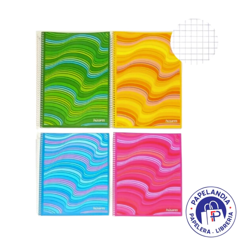 CUADERNO 16X21 C/ESPIRAL HUSARES X 80HJS # CUADRICULADO 6299