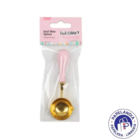 CUCHARA PARA LACRE C/ MANGO DE MADERA ROSA PASTEL 659302