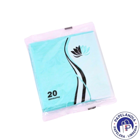 SERVILLETA TISSUE LISA AGUAMARINA NAPTRES 32X32 X20