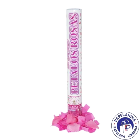 LANZAPAPELES CAÑON 40 CM PETALOS ROSAS LPI40PR