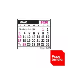 CALENDARIO CAL07 MENSUAL MIGNON X1000 UNID MEDIDA: 5.2X5.2 2026