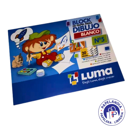 BLOCK P/DIBUJO LUMA NRO 5 BLANCO X20HS