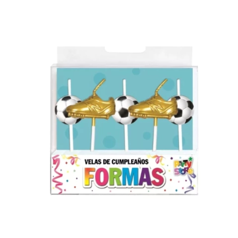 VELAS FORMAS - SET BOTINES Y PELOTAS DE FOOTBALL X 5 PIEZAS VS12