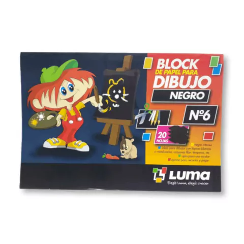 BLOCK P/DIBUJO LUMA NRO 6 NEGRO 20HS