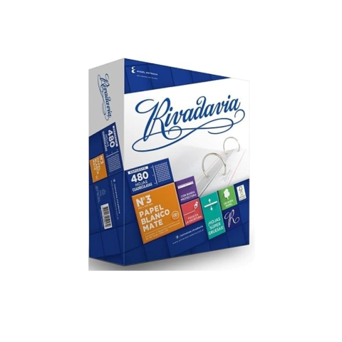 REPUESTO ESCOLAR RIVADAVIA 480 HJS CUADRICULADO