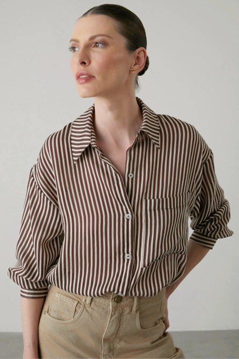 Camisa Pietra Marrom - comprar online