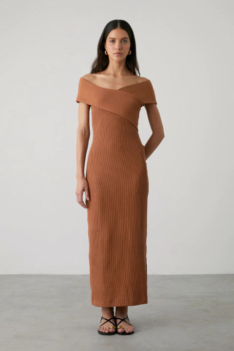 Vestido Lara Bege Tabaco - comprar online