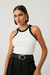Regata Nanda Off White com Preto