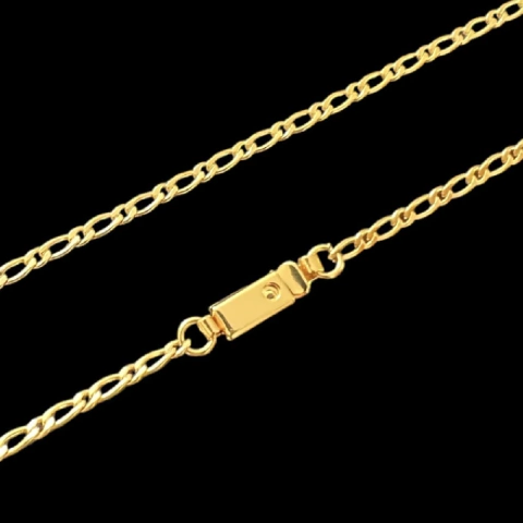 CORRENTE 1 POR 1 - 2MM - FECHO GAVETA - BANHADO A OURO 18K - comprar online