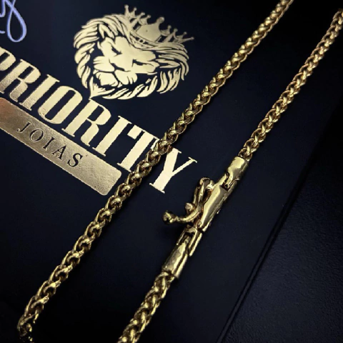 CORRENTE PERUANA 3mm FECHO CANHÃO - BANHADO A OURO 18K - comprar online