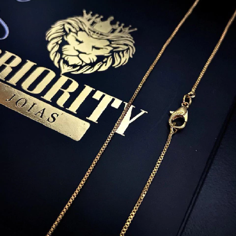 CORRENTE VENEZIANA 1mm FECHO LAGOSTA - BANHADO A OURO 18K - comprar online