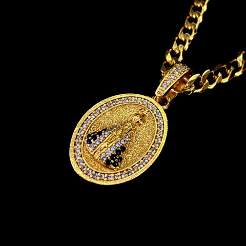 PINGENTE NOSSA SENHORA OVAL (M) BANHADO A OURO 18K - comprar online