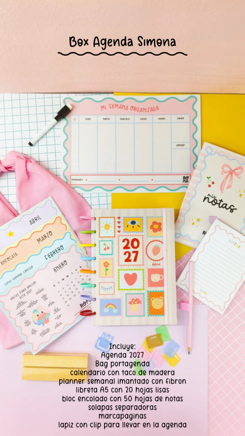 Box agenda Simona 2027 - semanal con discos