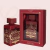 Frasco de perfume Bade’e Al Oud Sublime da Lattafa em embalagem vermelha decorada, 100ml, parte da linha Guizz Perfumes.