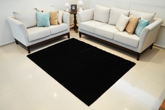 Mega alfombra de salon de salon RAYZA Life Confort Shaggy 50mm Black 250x350 cm "Outlet"