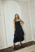 Saia Babados Midi Karina Preto (PRE ORDER) - comprar online