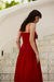 Vestido Drapeado Aline vermelho verano - Carolina Nolasco Brand