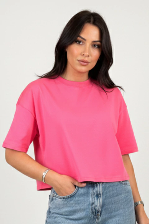 Cropped Feminino OverSized em Malhão