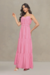 Vestido Longo com Faixa em Viscose Premium
