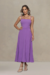 Vestido Crepe Midi Alongado Gode com Alcinha Regulavel - Marian Modas