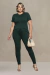 Conjunto Moletinho Calça Joguer Bolsos e blusa Manga Curta com Bolsinho Plus Size