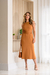 Vestido moletinhno midi com faixa