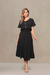 conjunto crepe saia midi marias e blusa elastex com botões